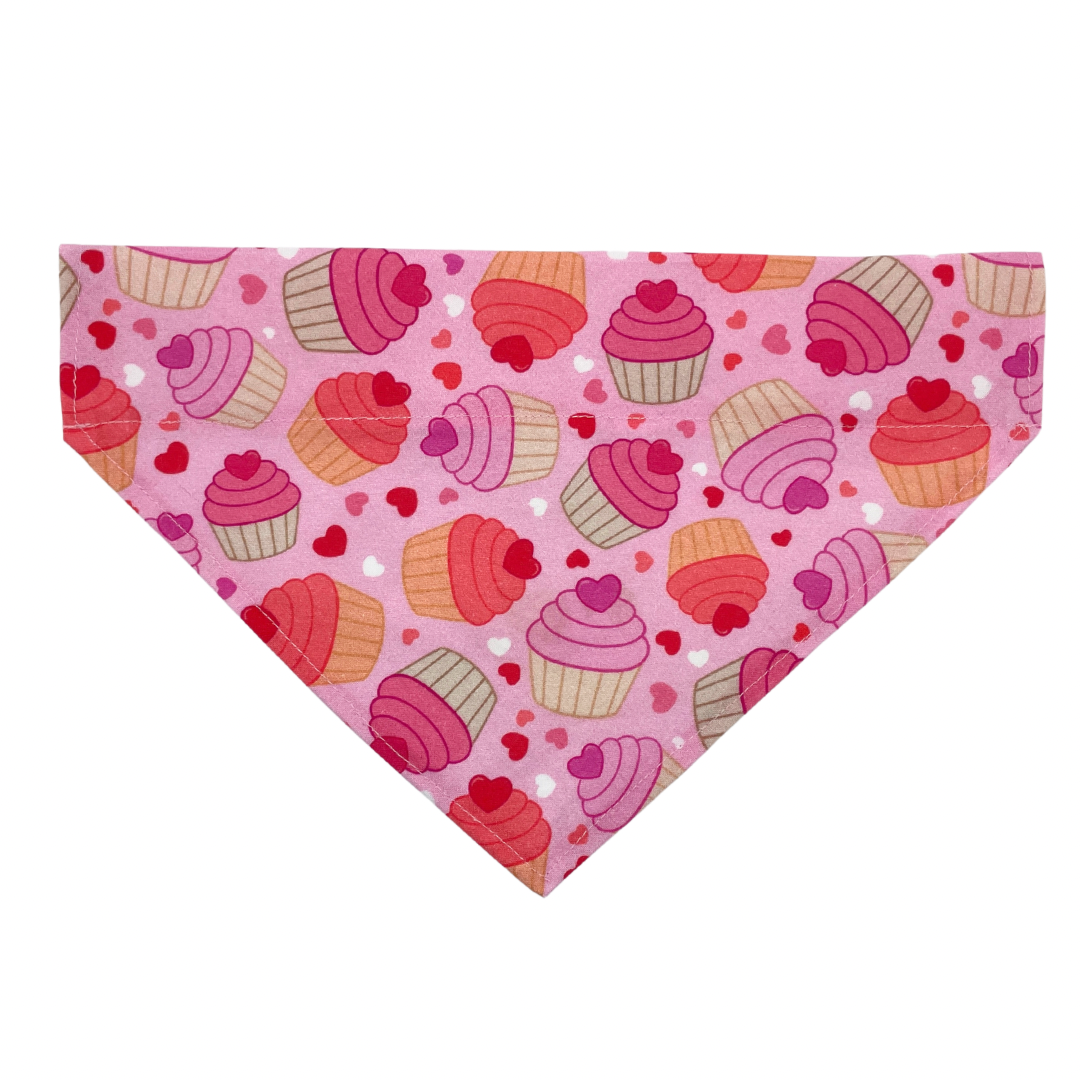 Cute Valentines Cupcakes Over The Collar Dog Bandana
