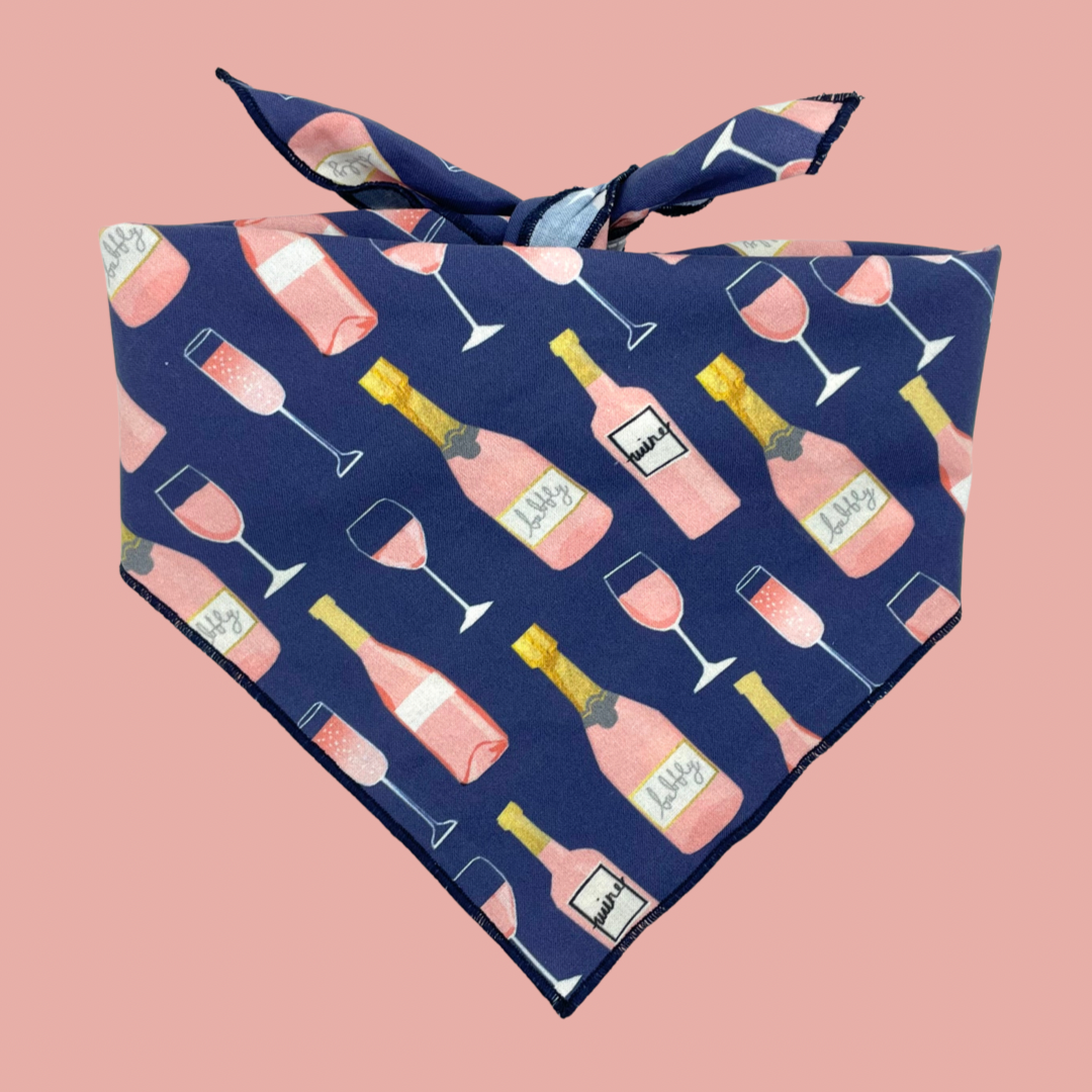 Rosé All Day Tie On Dog Bandana - Brunch - Champagne - Wine