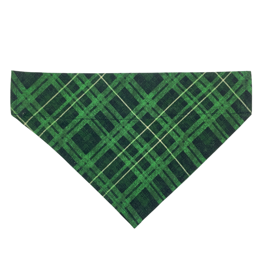 Evergreen Plaid Over The Collar Dog Bandana