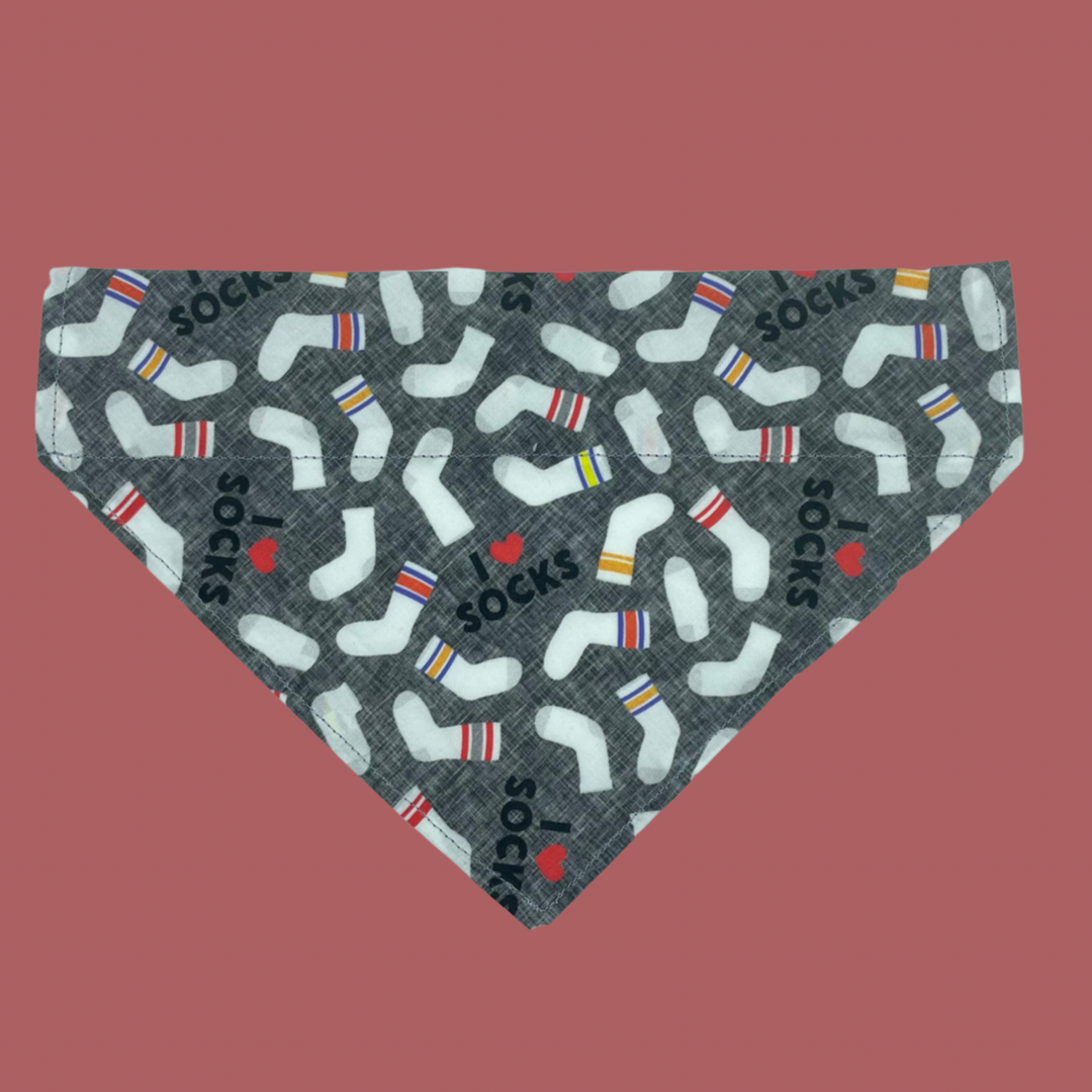 I Heart Socks Over The Collar Dog Bandana