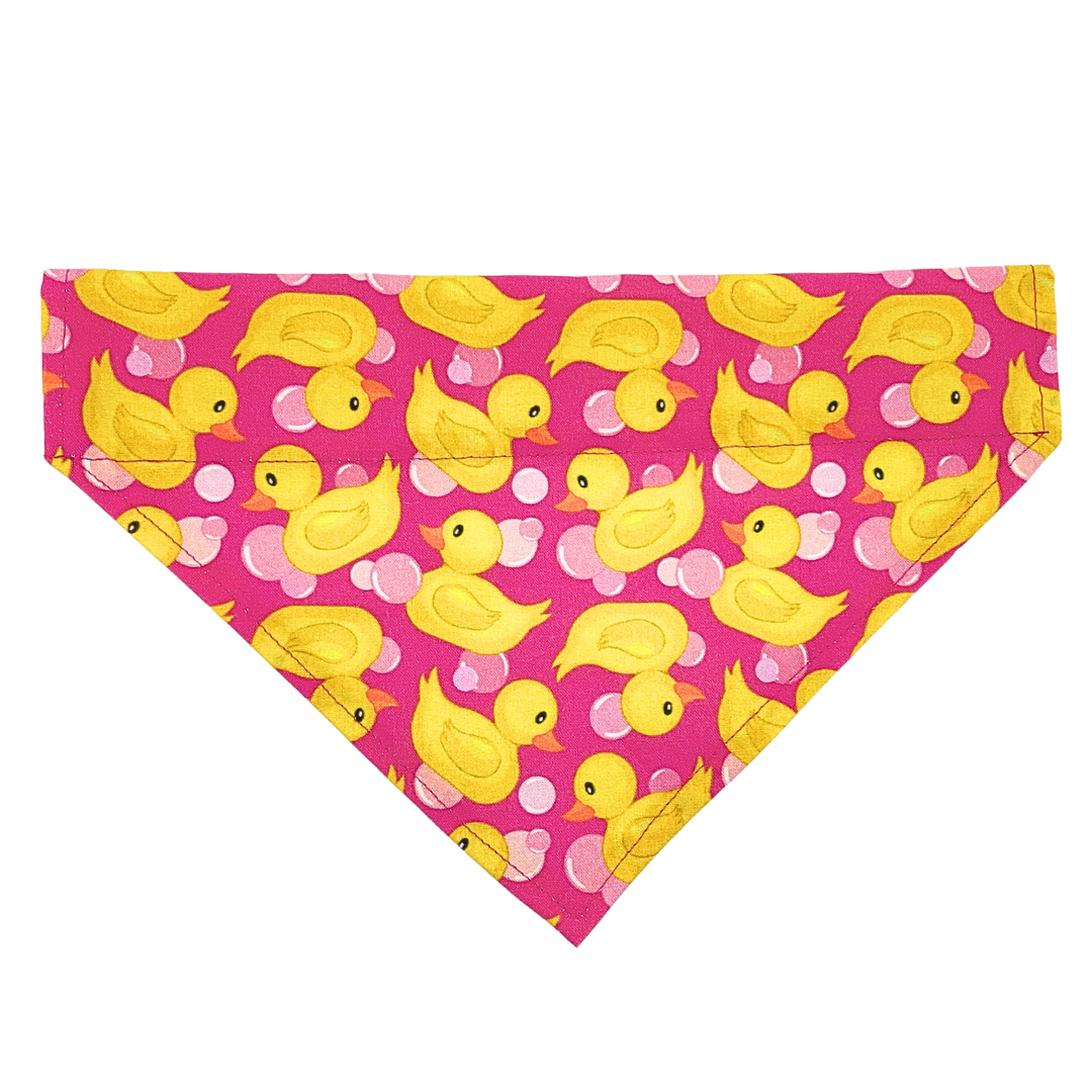 Cute Rubber Ducks In Pink - Over The Collar Dog Bandana