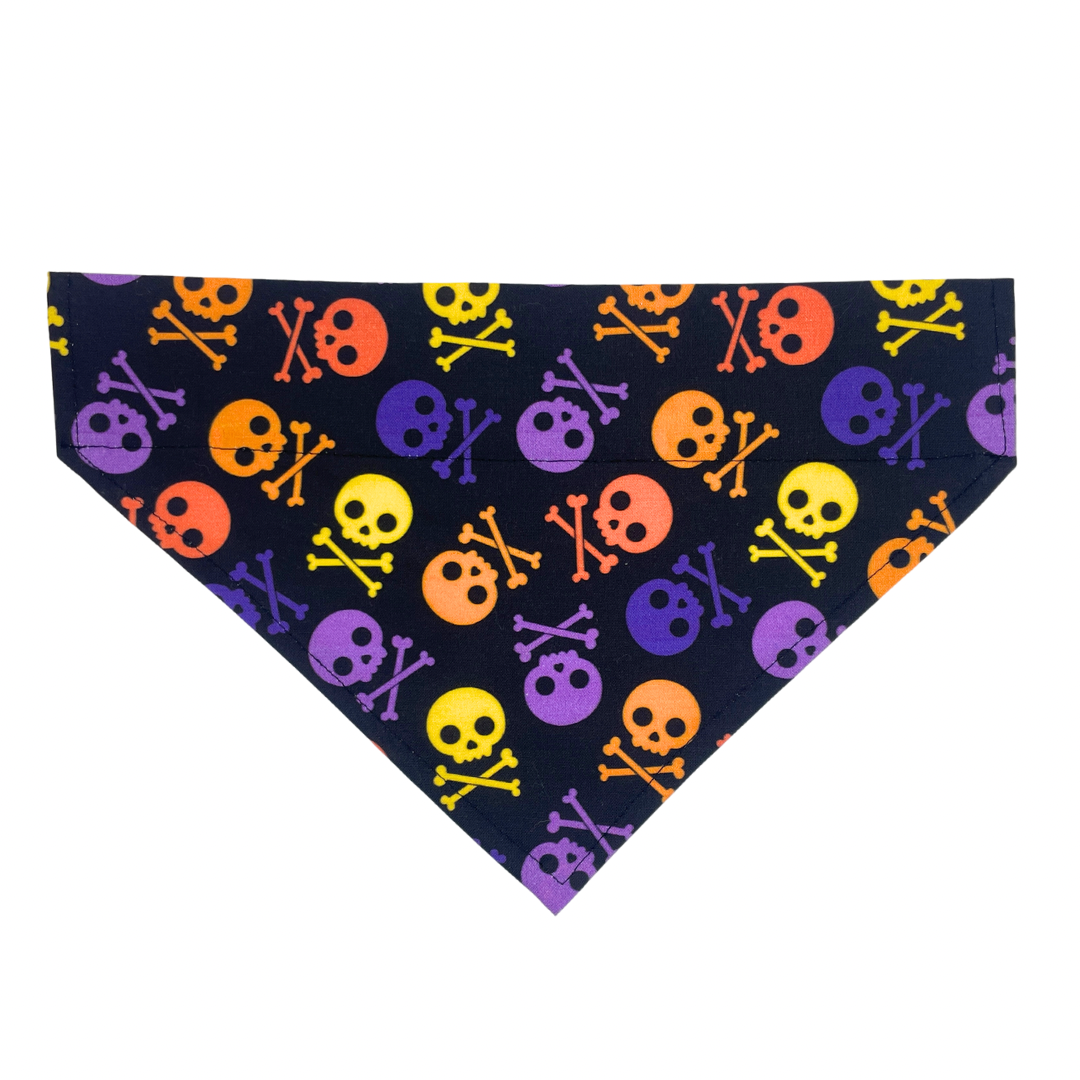 Halloween Skull & Crossbones Over The Collar Dog Bandana