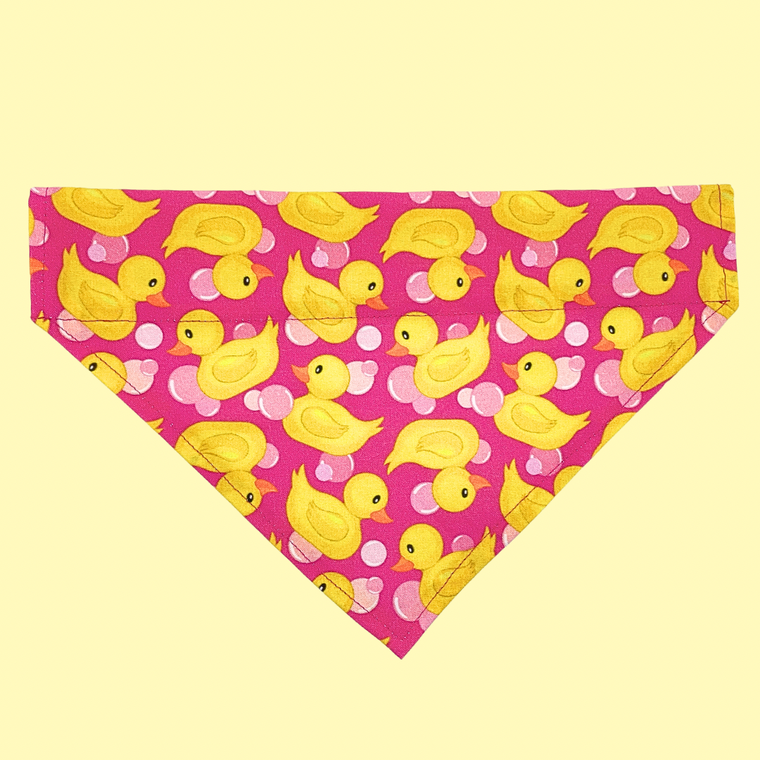 Cute Rubber Ducks In Pink - Over The Collar Dog Bandana