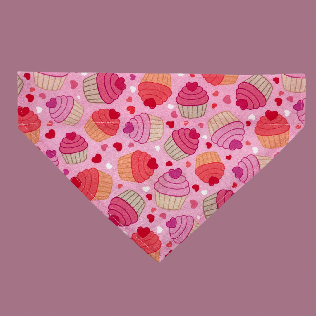 Cute Valentines Cupcakes Over The Collar Dog Bandana