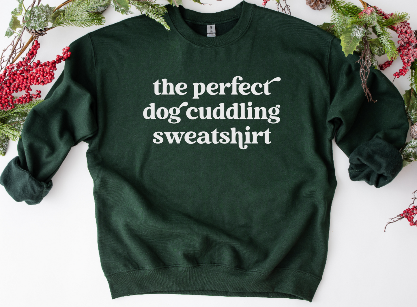The Perfect Dog Cuddling Sweatshirt - Crew Sweatshirt