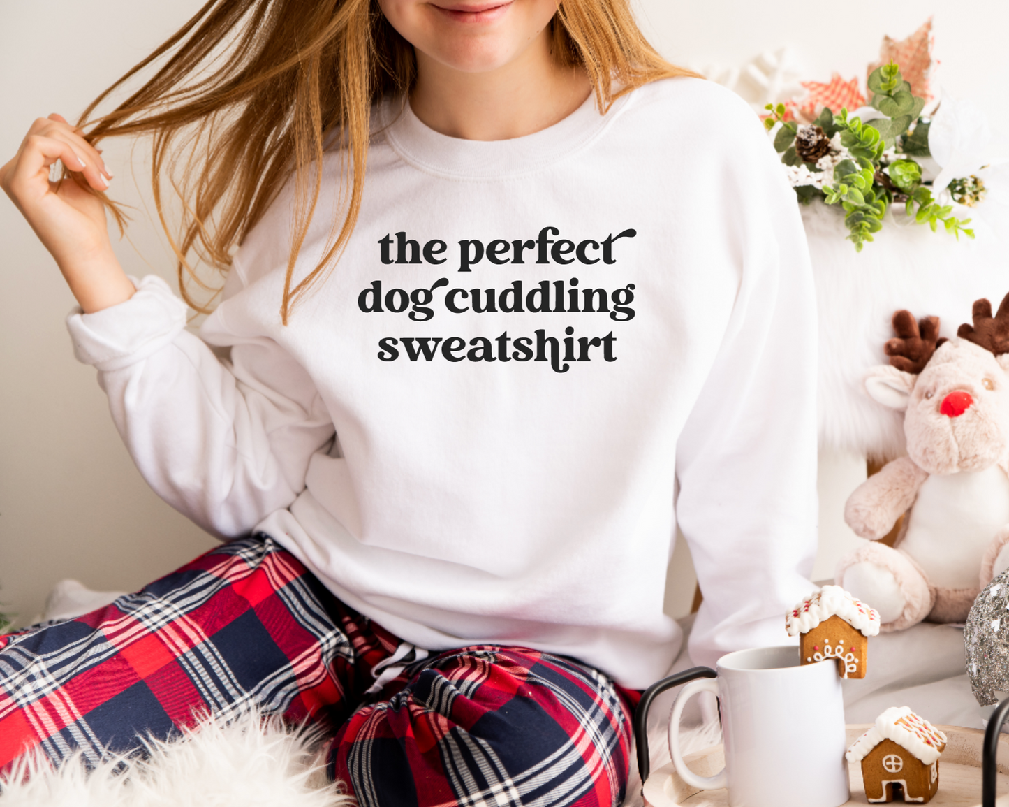 The Perfect Dog Cuddling Sweatshirt - Crew Sweatshirt