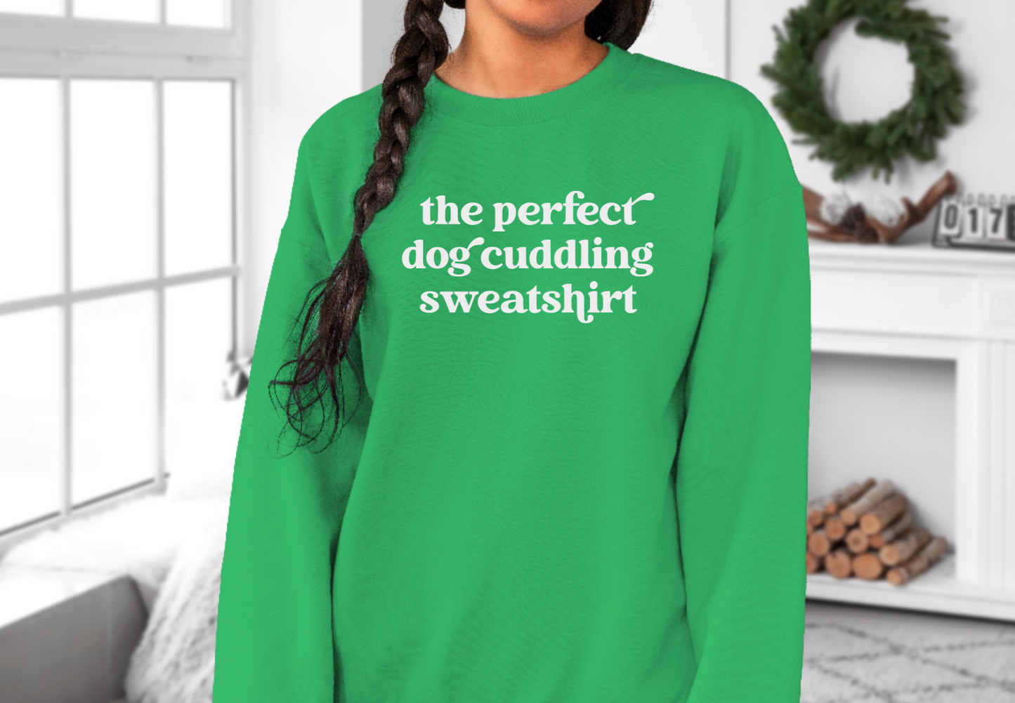 The Perfect Dog Cuddling Sweatshirt - Crew Sweatshirt