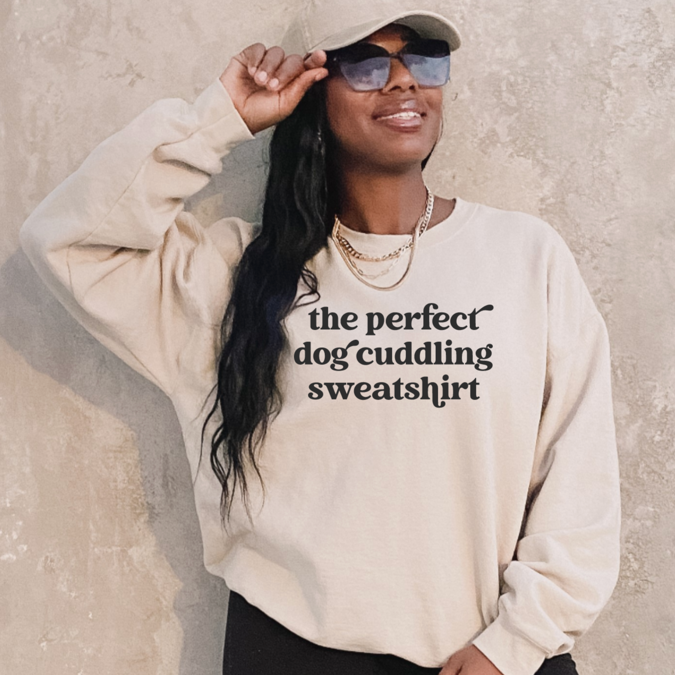 The Perfect Dog Cuddling Sweatshirt - Crew Sweatshirt