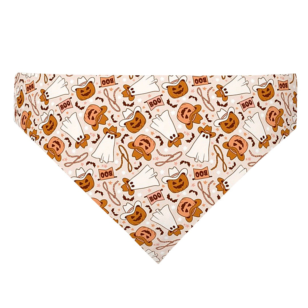 Cowboy Ghosts & Pumpkins - Over The Collar Dog Bandana