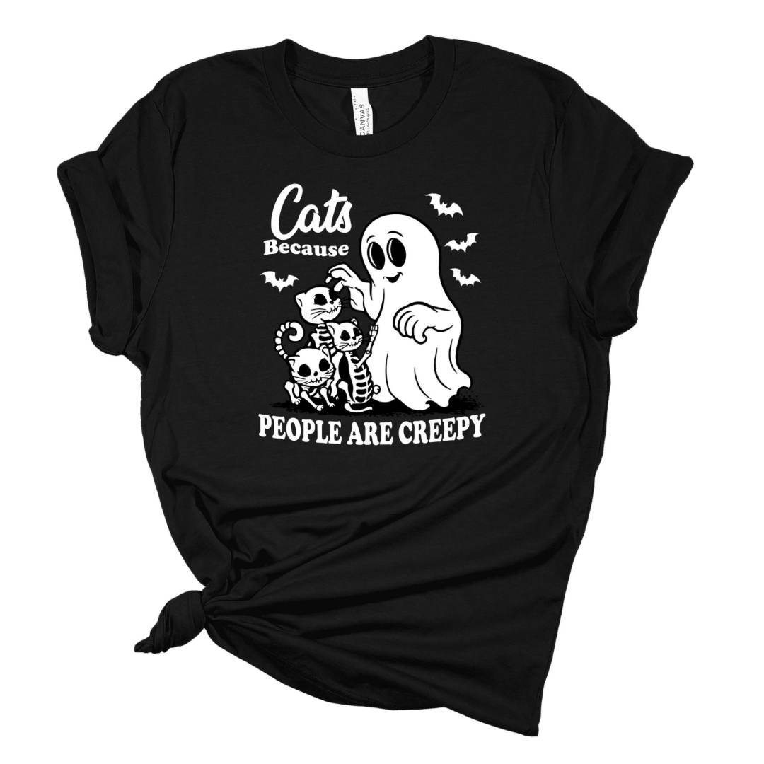 Cats, Because Humans Are Creepy Halloween Tshirt