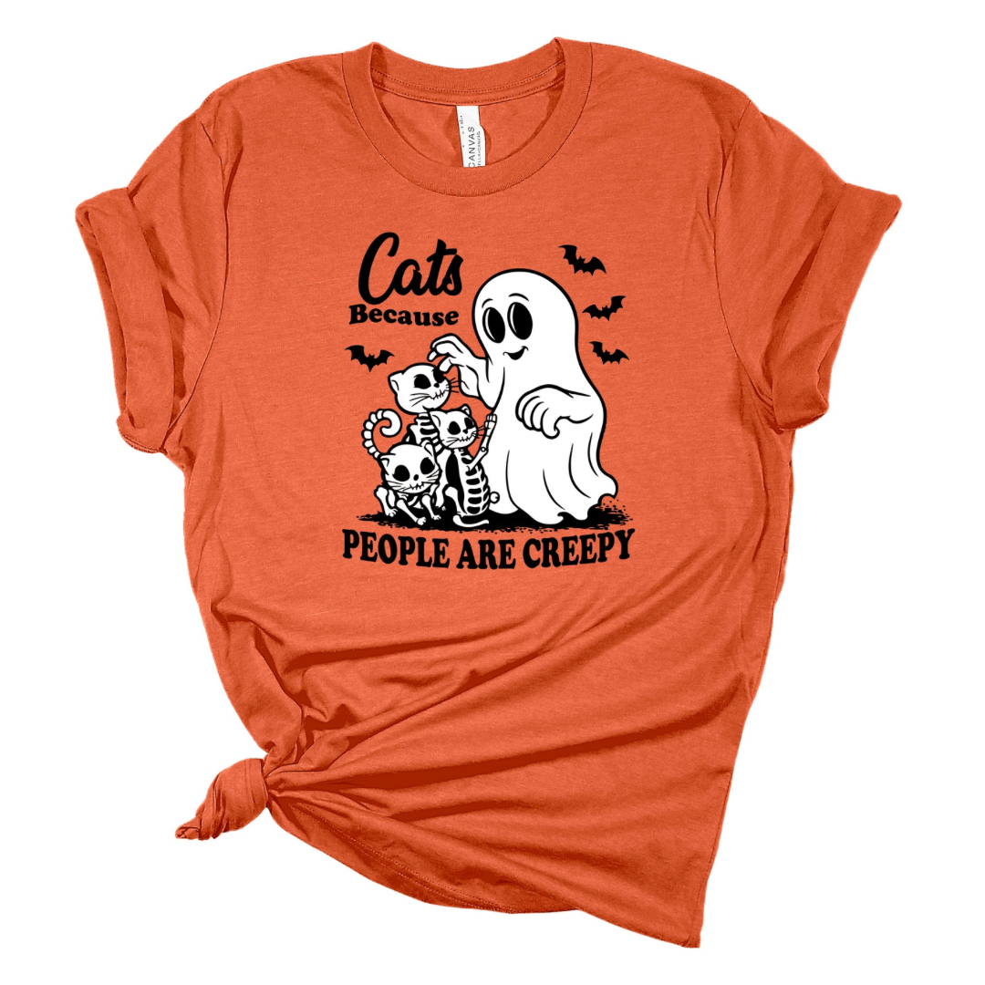 Cats, Because Humans Are Creepy Halloween Tshirt