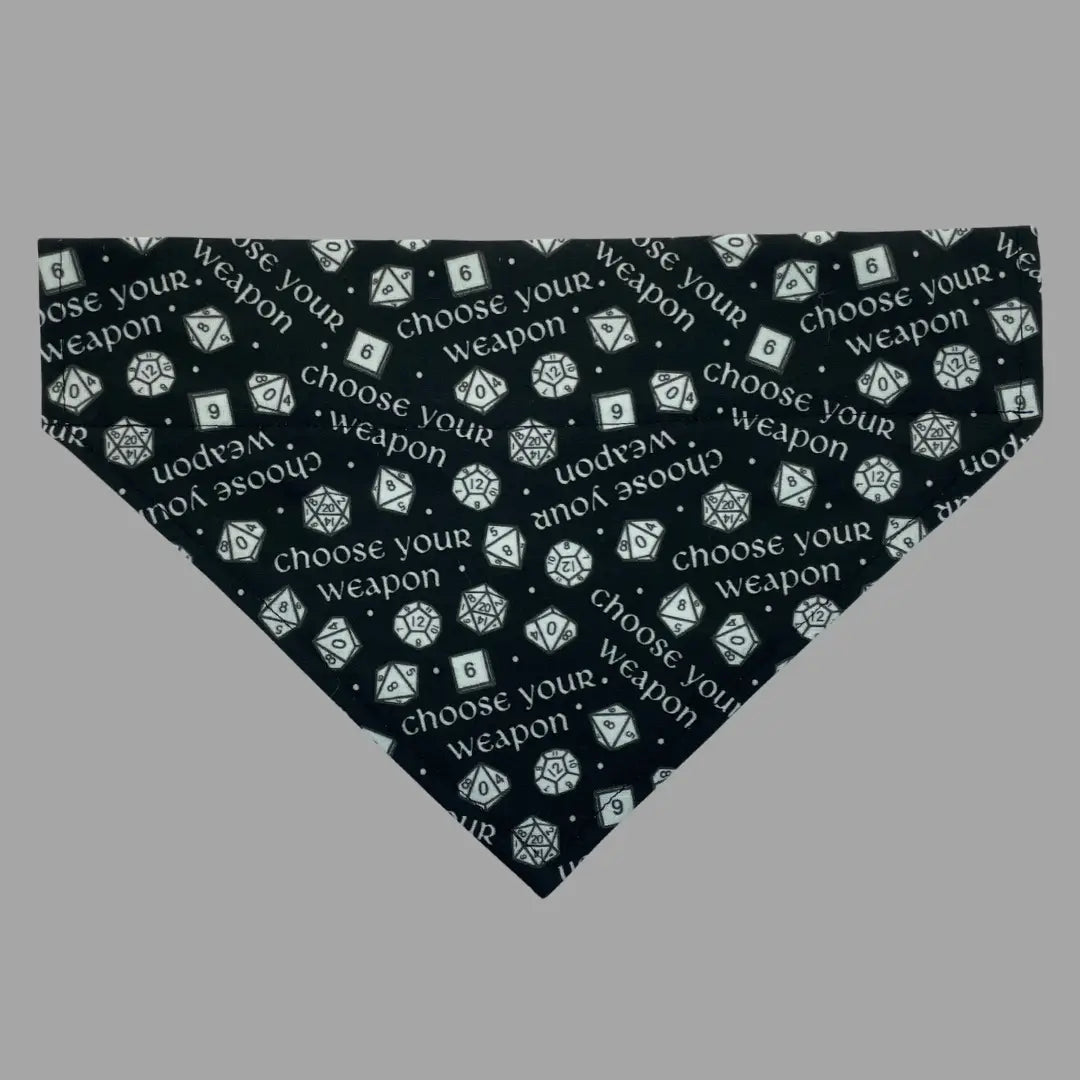Choose Your Weapon Over The Collar Dog Bandana