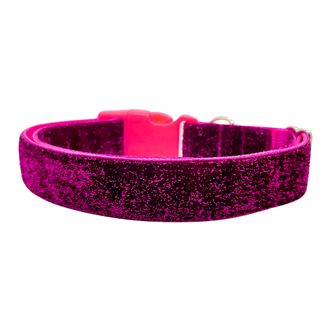 Hot Pink Shimmer Dog Collar