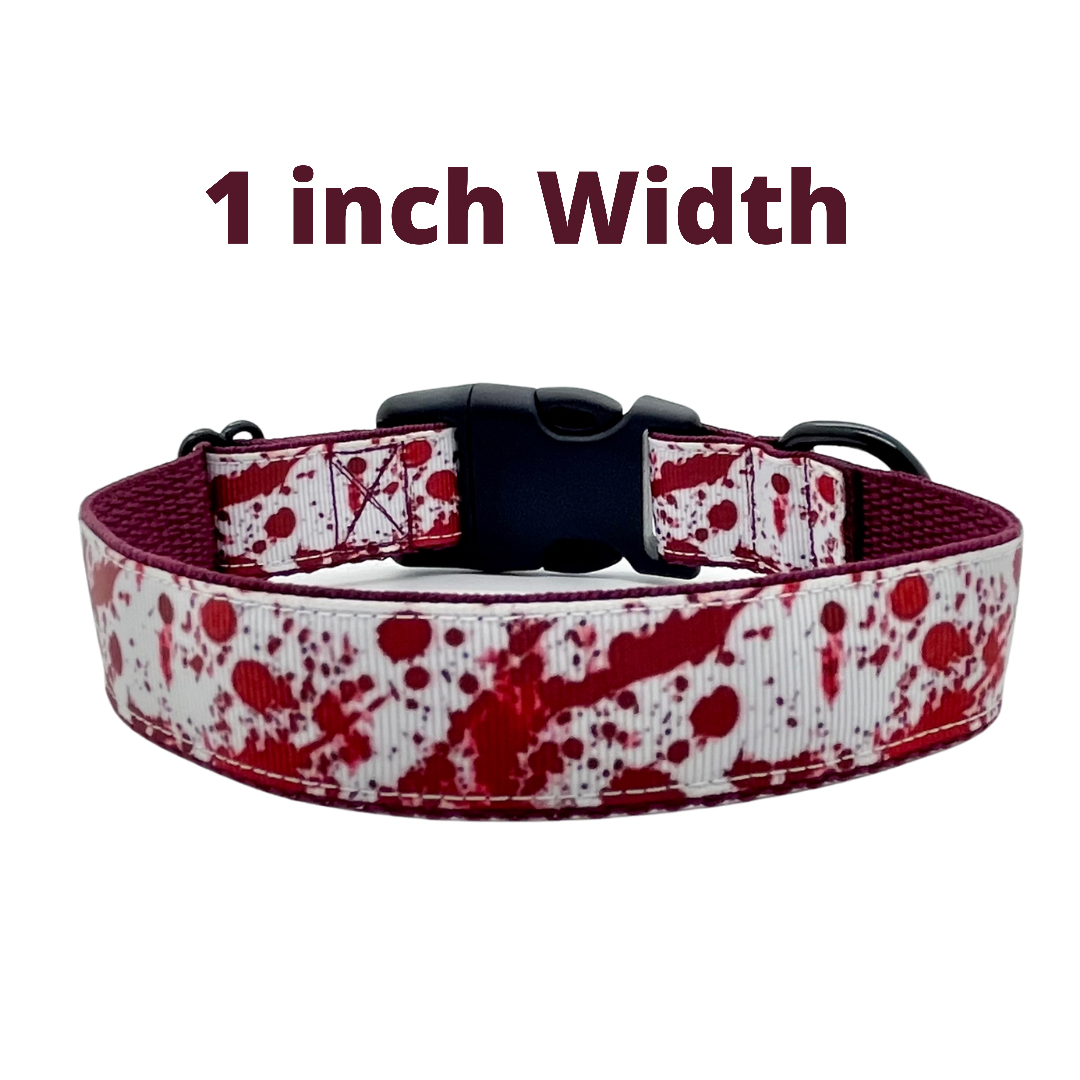 Blood Splatter - Dog Collar - True Crime Serial Killer Halloween