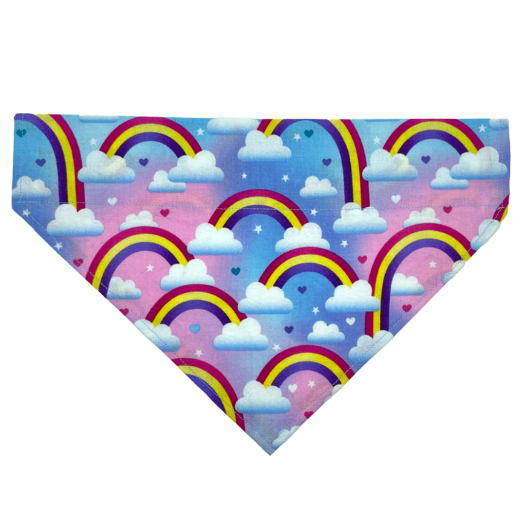 Rainbows & Hearts Over The Collar Dog Bandana