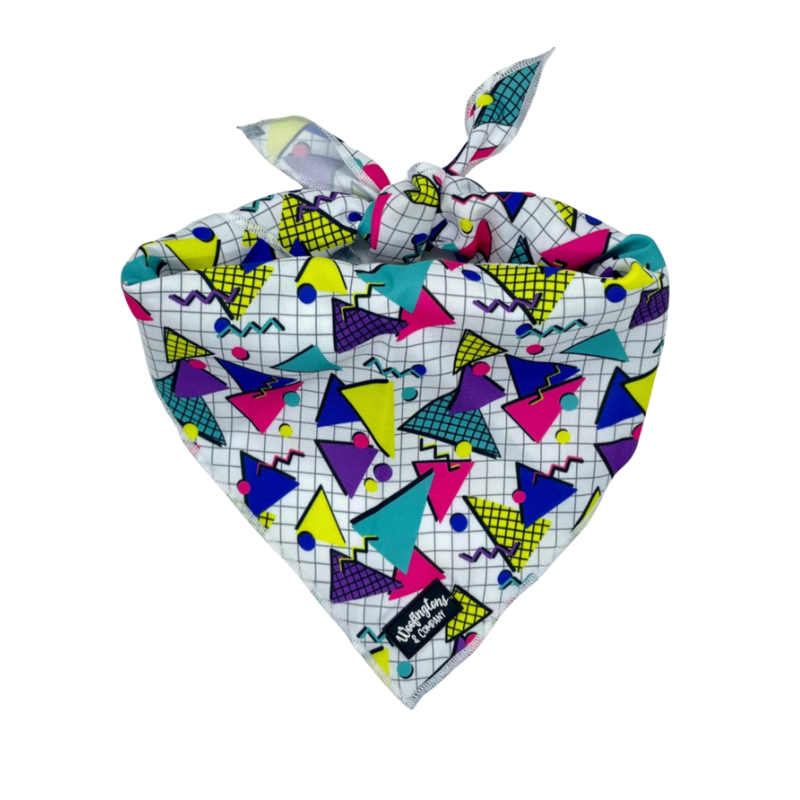 Retro Geometrics Triangular Tie On Bandana