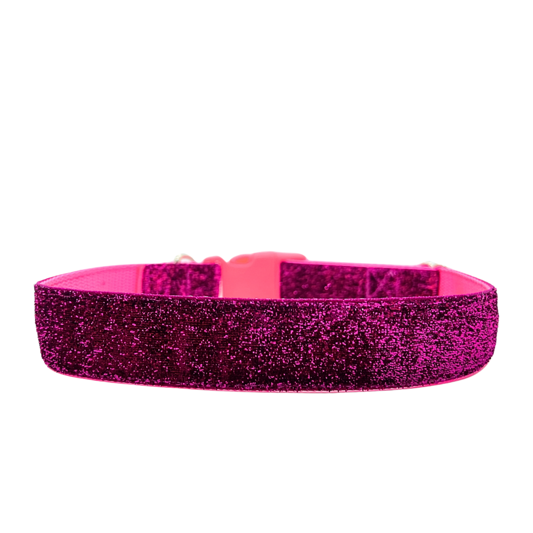 Hot Pink Shimmer Dog Collar