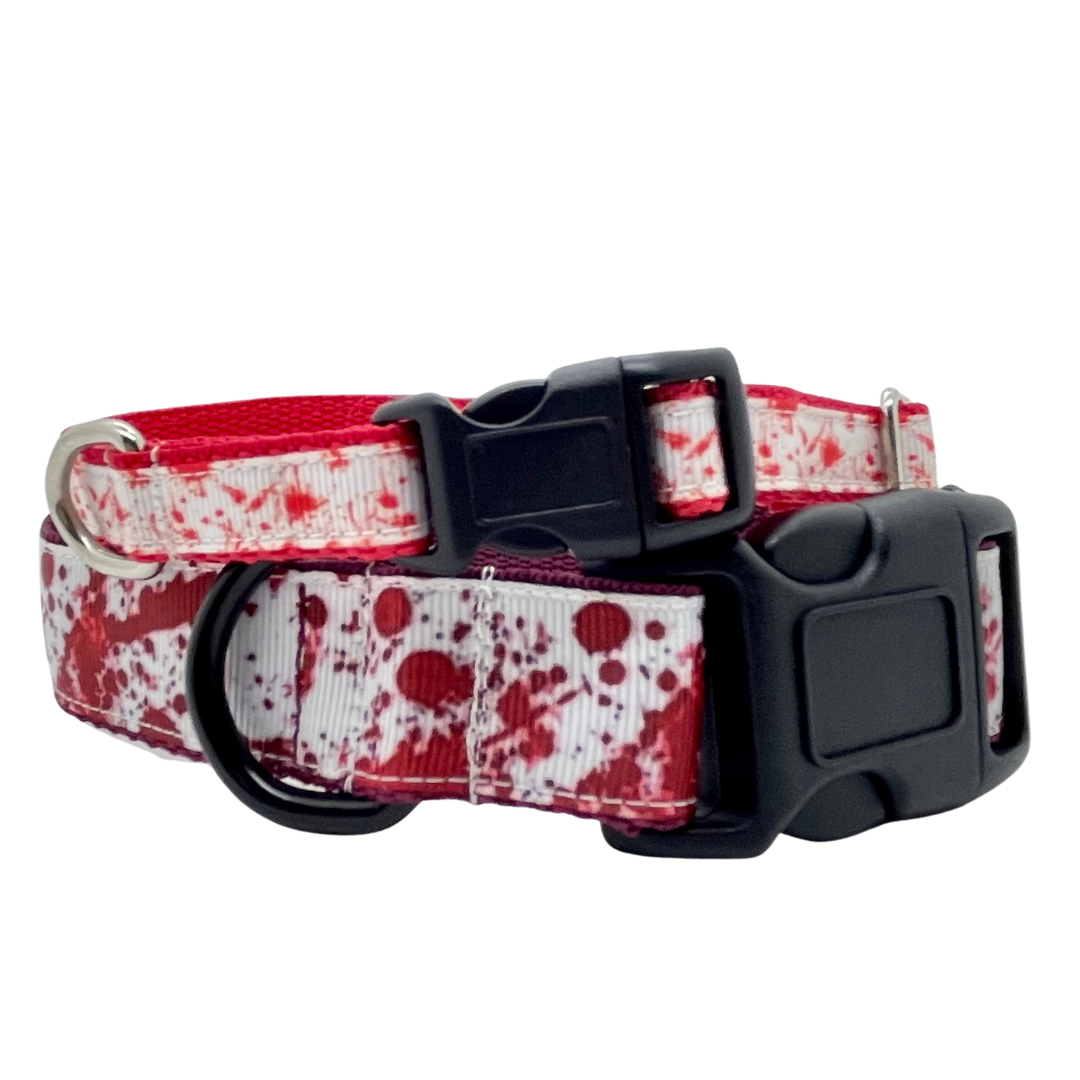 Blood Splatter - Dog Collar - True Crime Serial Killer Halloween