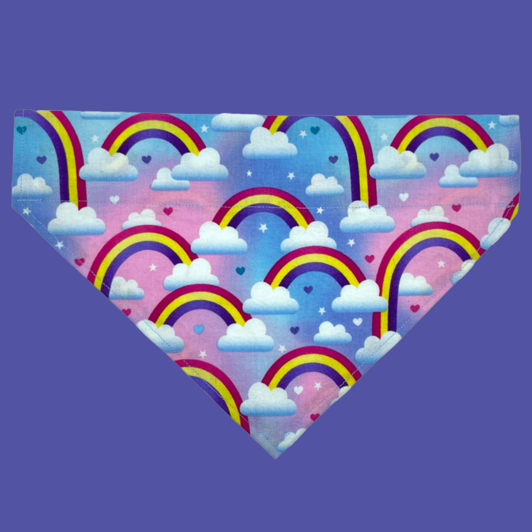 Rainbows & Hearts Over The Collar Dog Bandana