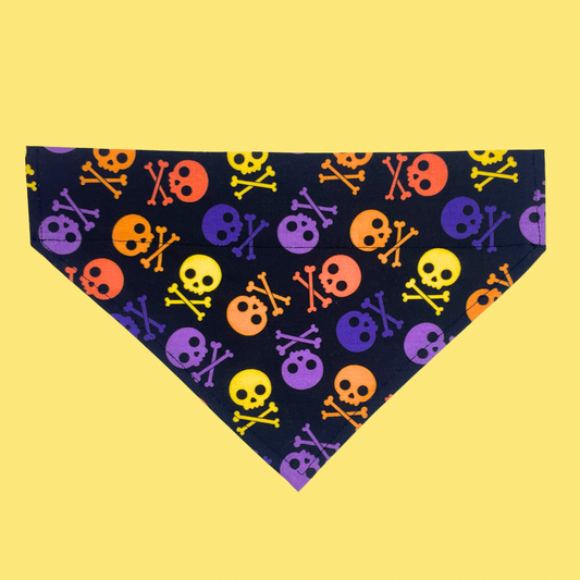 Halloween Skull & Crossbones Over The Collar Dog Bandana