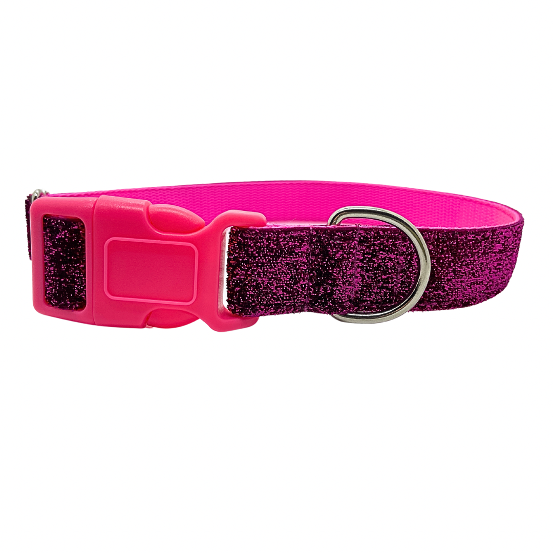 Hot Pink Shimmer Dog Collar