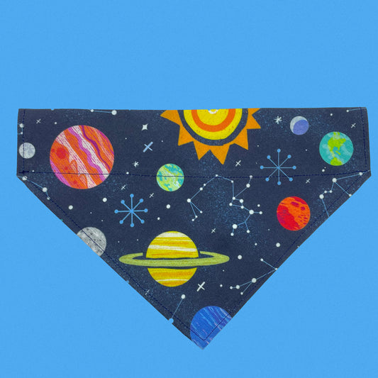 Planets In Space Over The Collar Dog Bandana