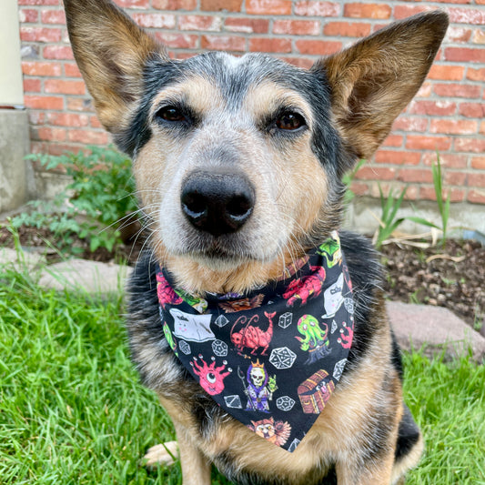 Fiends or Friends? - D&D - Over The Collar Dog Bandana