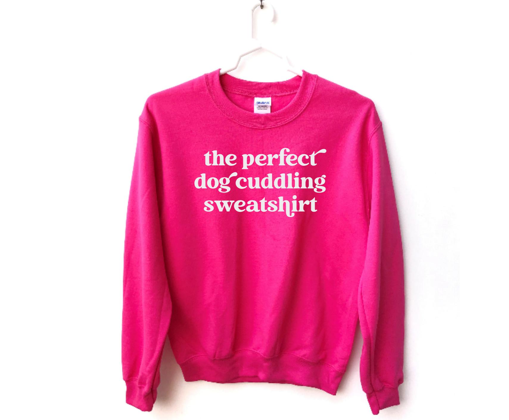 The Perfect Dog Cuddling Sweatshirt Crew Sweatshirt