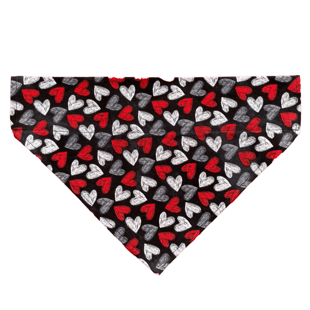 Chalkboard Hearts Over The Collar Dog Bandana