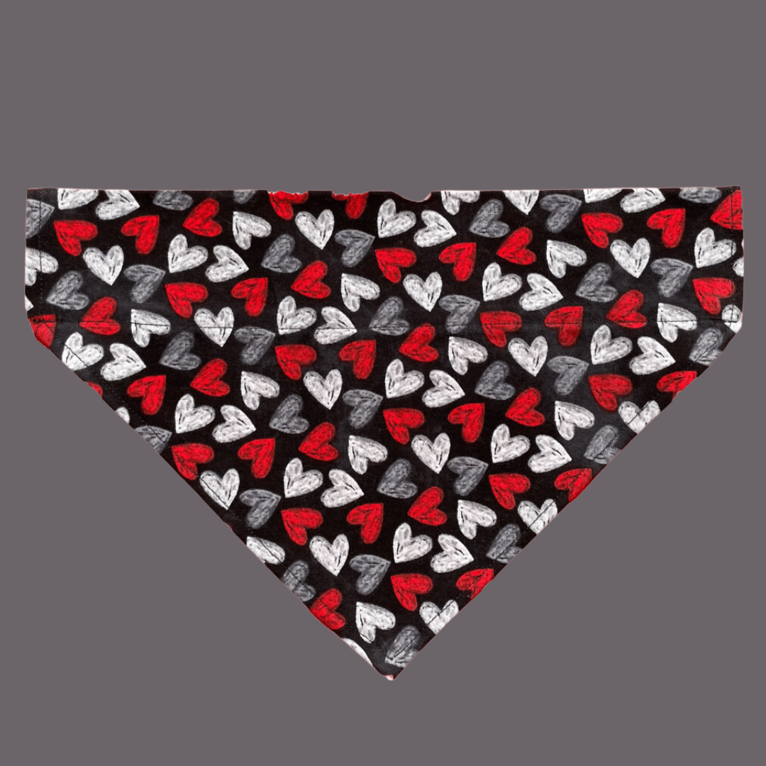 Chalkboard Hearts Over The Collar Dog Bandana